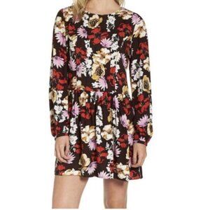 Hinge Dress Size XS Floral Shift Long Sleeve Wedding Guest Church Shower